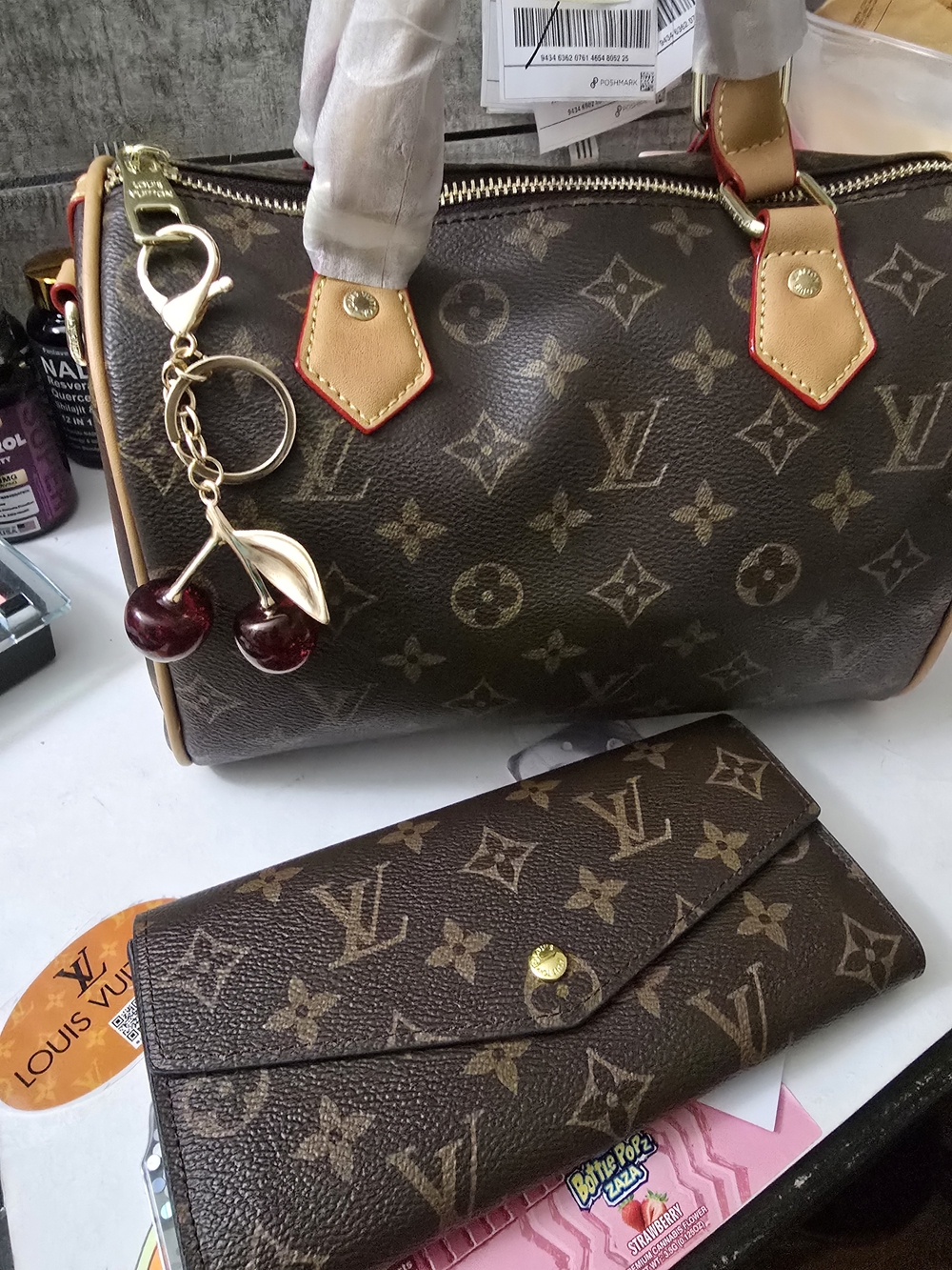 Cherry Charm W/matching Travel Set